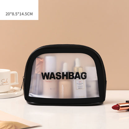 Pu Transparent Three Piece Makeup And Wash Bag Large Capacity